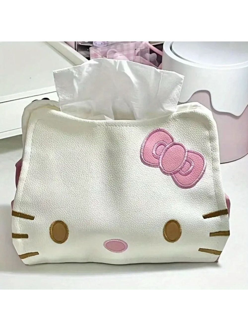 Hello Kitty White and Pink Tissue Box Cover